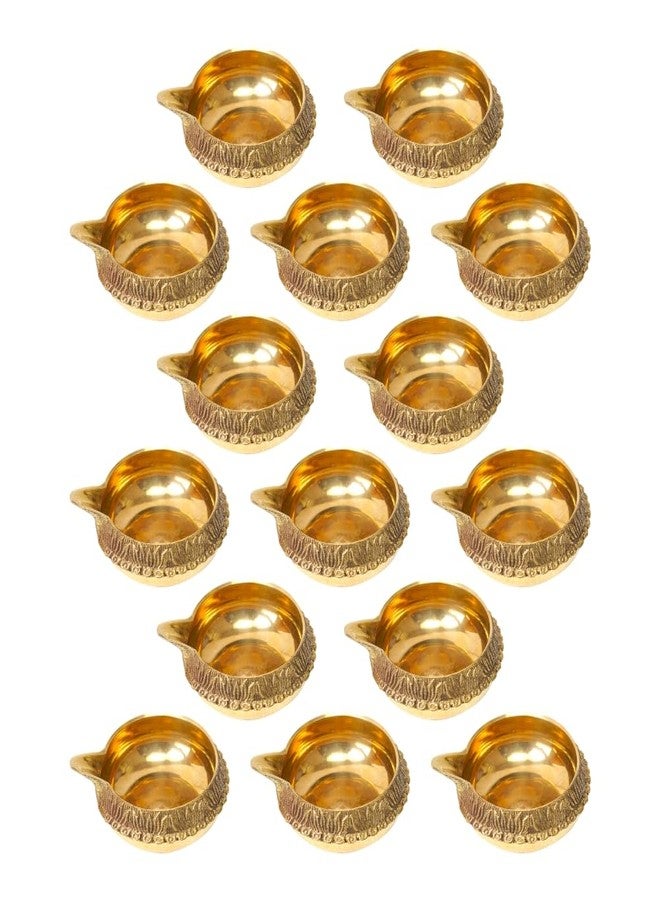 Dokchan Brass Kuber Diyas Oil Lamps for Puja Room Decoration and Diwali Festival (Pack of 12 | 2.5 Inch) - Image 1